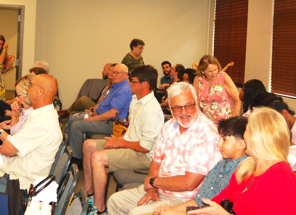 Congregation seated and engaged during Easter Sunday worship